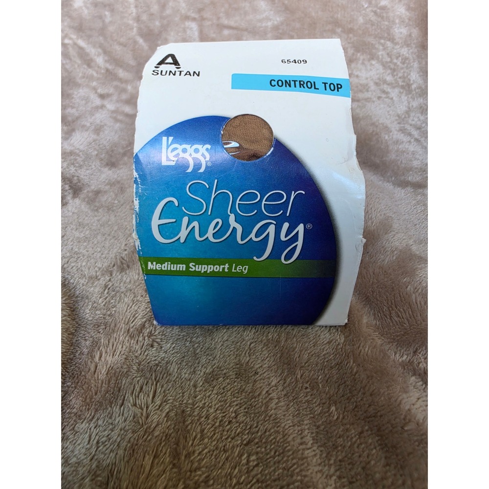 Leggs Sheer Energy Pantyhose Size A Suntan Control Top Medium Support 65409